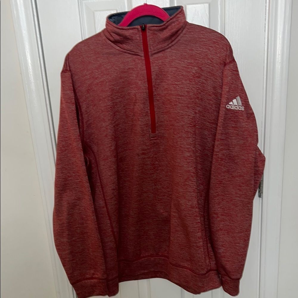Adidas Maroon Quarter-Zip Pullover